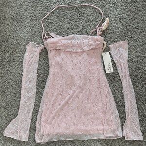 Oh Polly Pink Glitter Mini Dress